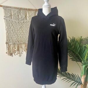 PUMA Black Hooded Sweatshirt Dress